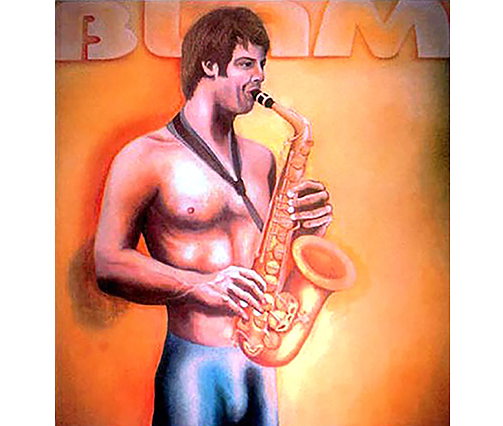 Champion: Early symbolic self-portrait from life and imagination representing Jane Rubin's femininity and inner power; Jane was a a ballet dancer; the boxing gloves symbolize inner core strength and winning over trauma
