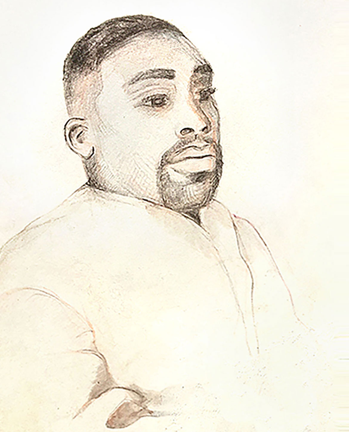 Drawing of Jane Rubin's husband, Derreck Alexander, at our East Village Apartment — © Jane Rubin 2002-3