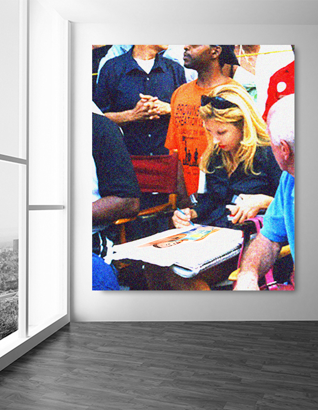 Watercolor painting of John Strickland playing basketball painted in real time at the West 4th Basketball Championship Game in 2005. Copyright Artist Jane Rubin 2005