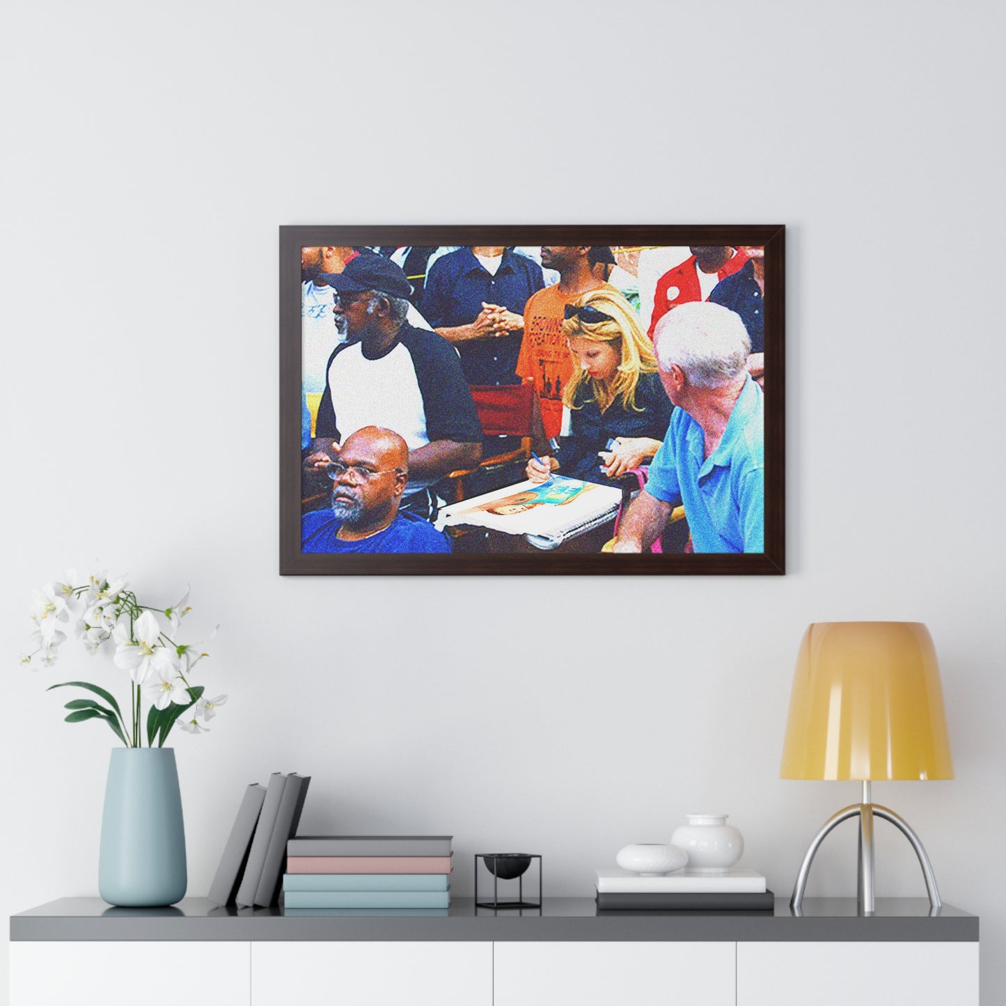 Straight Female Artist Jane Rubin — Painting at the West 4th Basketball Championship Game — Framed Poster
