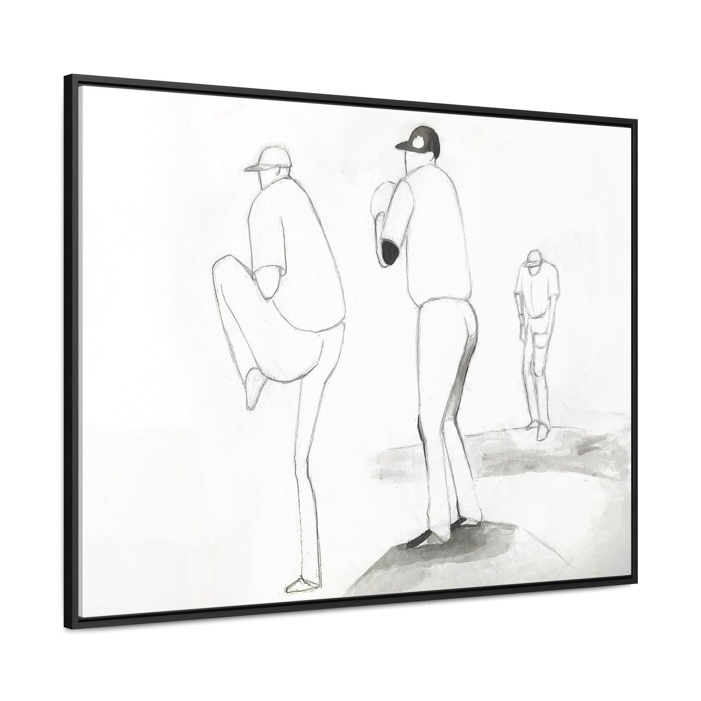 Baseball Drawing — Framed Canvas Print —  Drawn at an MLB Game