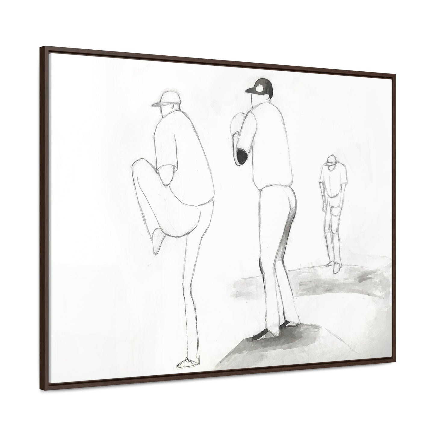 Baseball Drawing — Framed Canvas Print —  Drawn at an MLB Game
