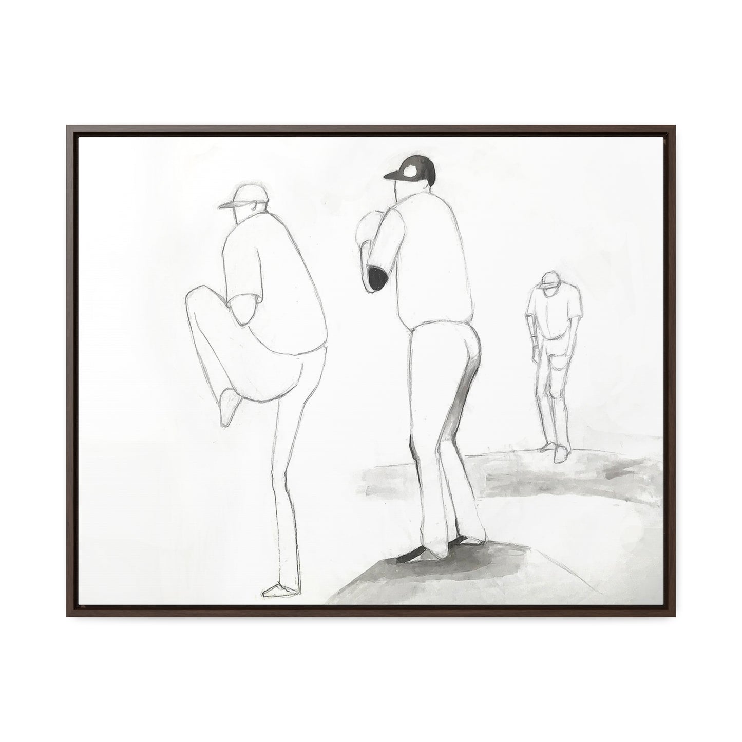 Baseball Drawing — Framed Canvas Print —  Drawn at an MLB Game