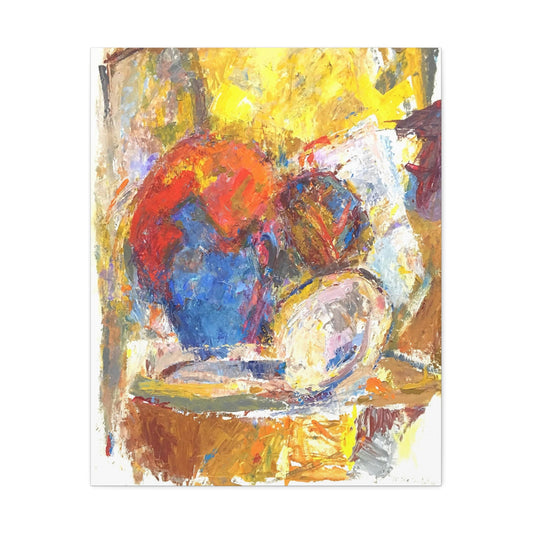 Canvas print of a late, semi-abstract painting by Mildred Charlap Cohen, grandmother of Jane Charlap Cohen Rubin, richly printed on high quality canvas.