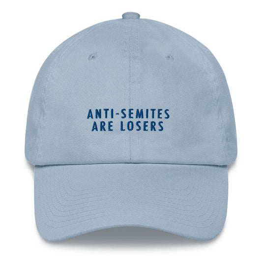 Baseball Hat — Anti-Semites are Losers — Social Justice Cotton Baseball Cap — Minimalist Design — Unisex Hats — Gift