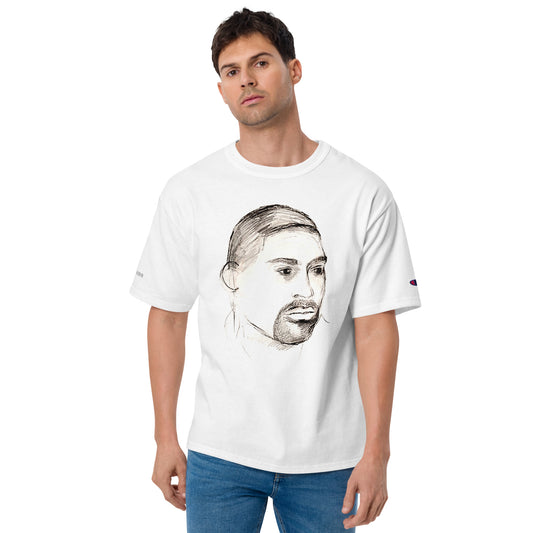 DNice Portrait — 100% Cotton White Champion Brand T-Shirt