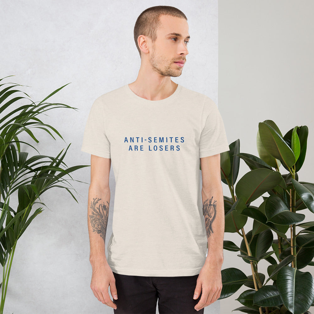 Anti-Semites are Losers Ring-Spun, Combed Cotton Message Tee — Men's Shirts — Women's Shirts