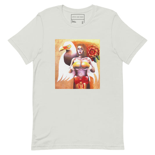 Fine Art T-Shirt. Cotton Graphic T-Shirt. "Champion" Super-heroine Painting. Graphic Tee. Wearable Art T-Shirt. Gift.